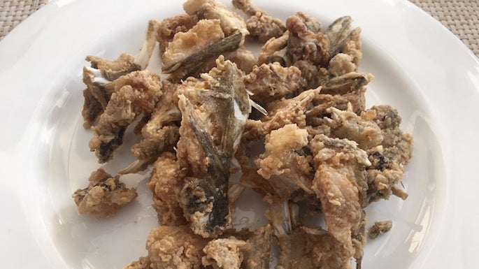 Cabeza de gallo pedro frita.