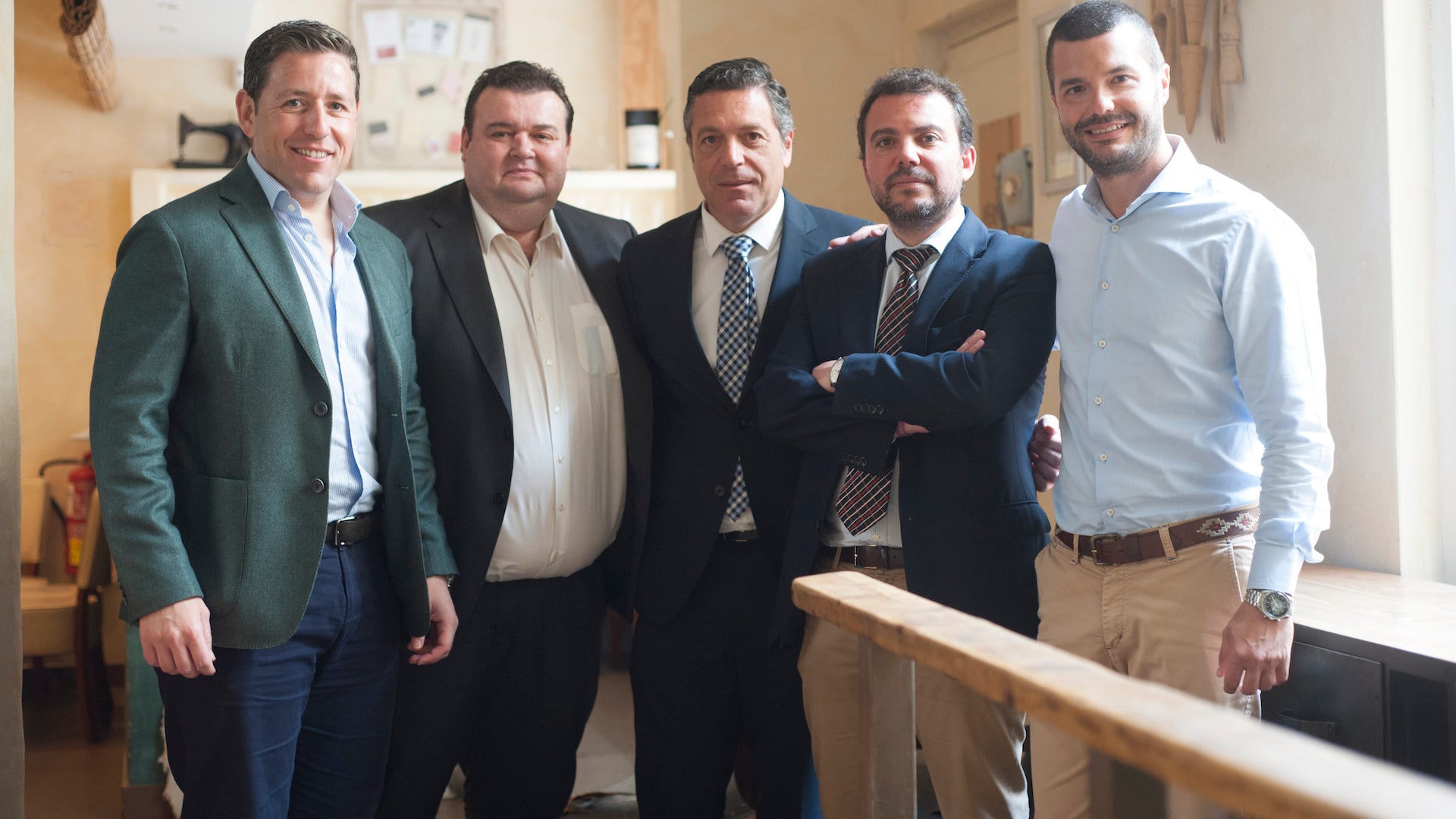 Javier Gutiérrez, Carlos Mateos (editor Gurmé Málaga), Juan Antonio Lara (Bodegas Lara), Fernando del Valle (ABC Andalucía) y César Morales (La Milla Marbella)/ Foto: Francis Silva.