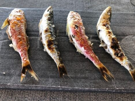 Dúo de espetos. Sardinas y salmonetes (Carlos Maribona).