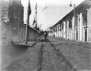 Perspectiva de la calle san Fernando desde el prado de san Sebastian, cuando aun...