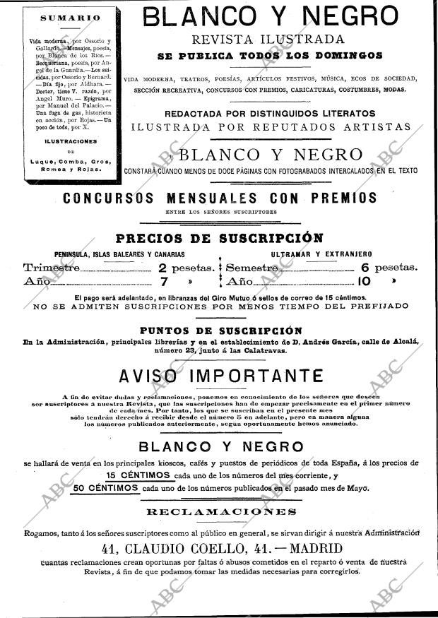 BLANCO Y NEGRO MADRID 14-06-1891 página 2