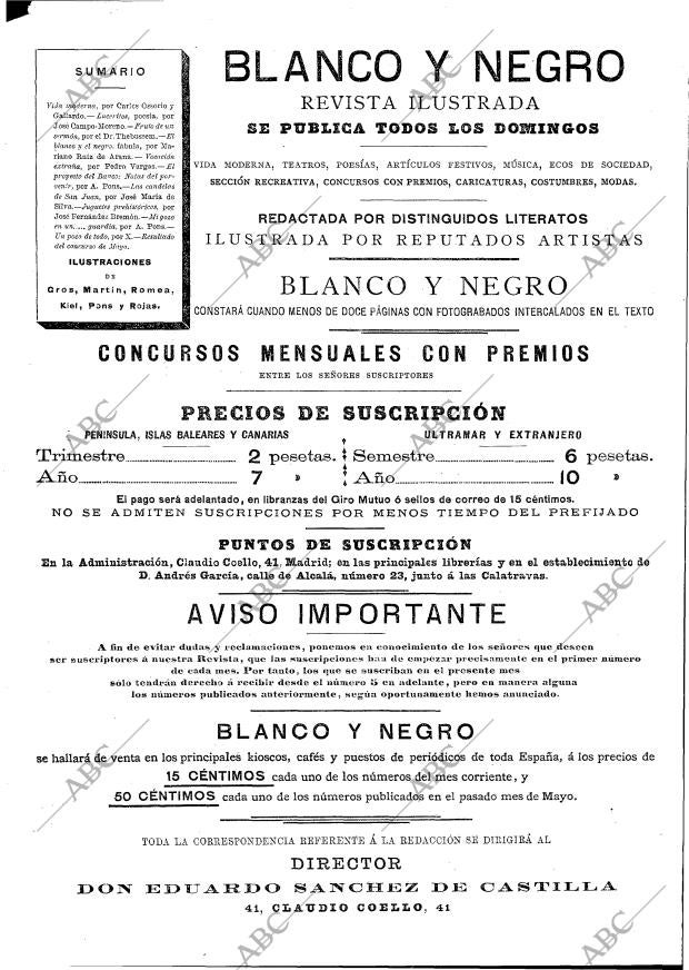 BLANCO Y NEGRO MADRID 21-06-1891 página 2