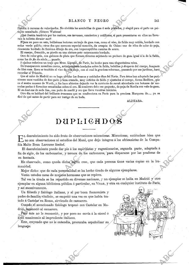 BLANCO Y NEGRO MADRID 05-07-1891 página 13