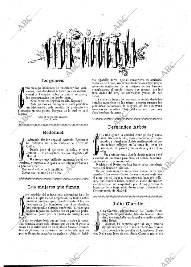 BLANCO Y NEGRO MADRID 30-08-1891 página 3