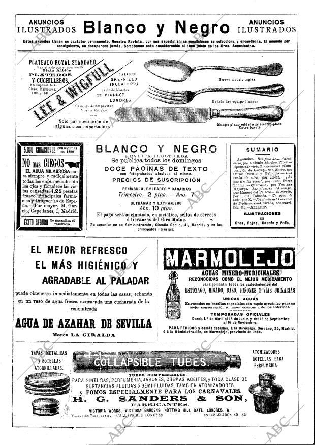 BLANCO Y NEGRO MADRID 11-10-1891 página 2