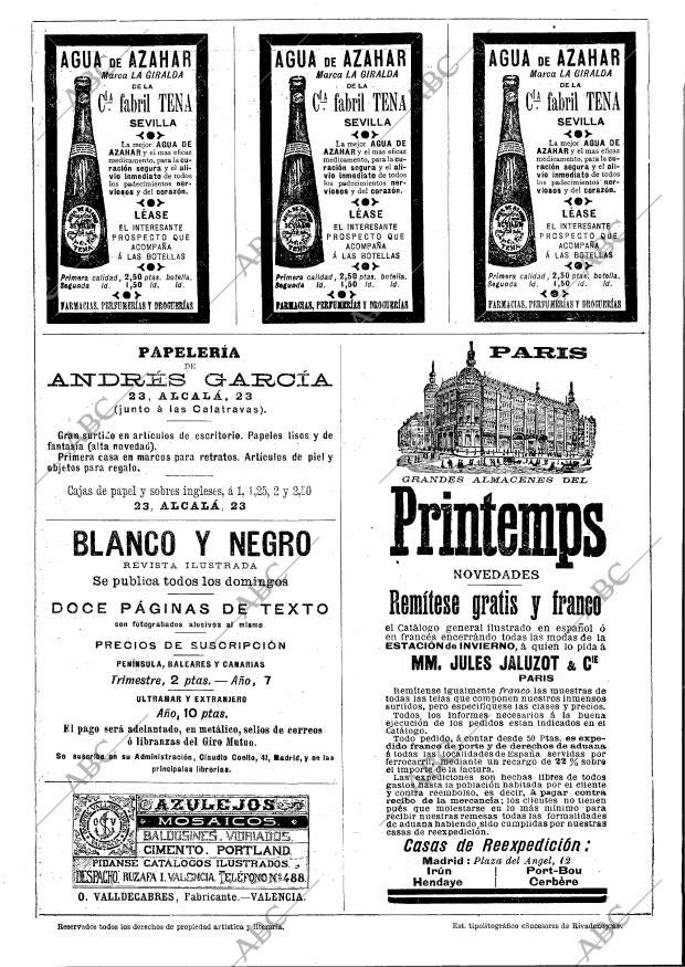 BLANCO Y NEGRO MADRID 01-11-1891 página 16