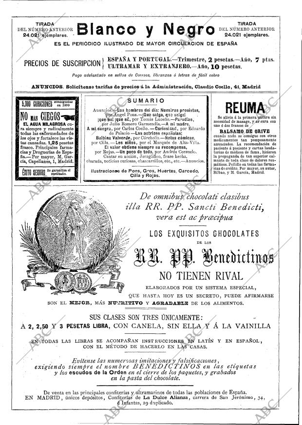 BLANCO Y NEGRO MADRID 15-11-1891 página 2