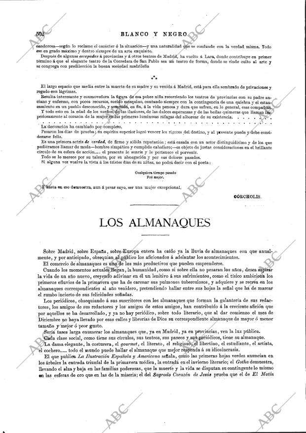 BLANCO Y NEGRO MADRID 13-12-1891 página 6