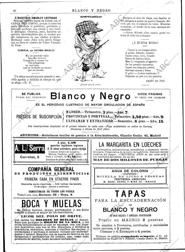 BLANCO Y NEGRO MADRID 17-01-1892 página 14