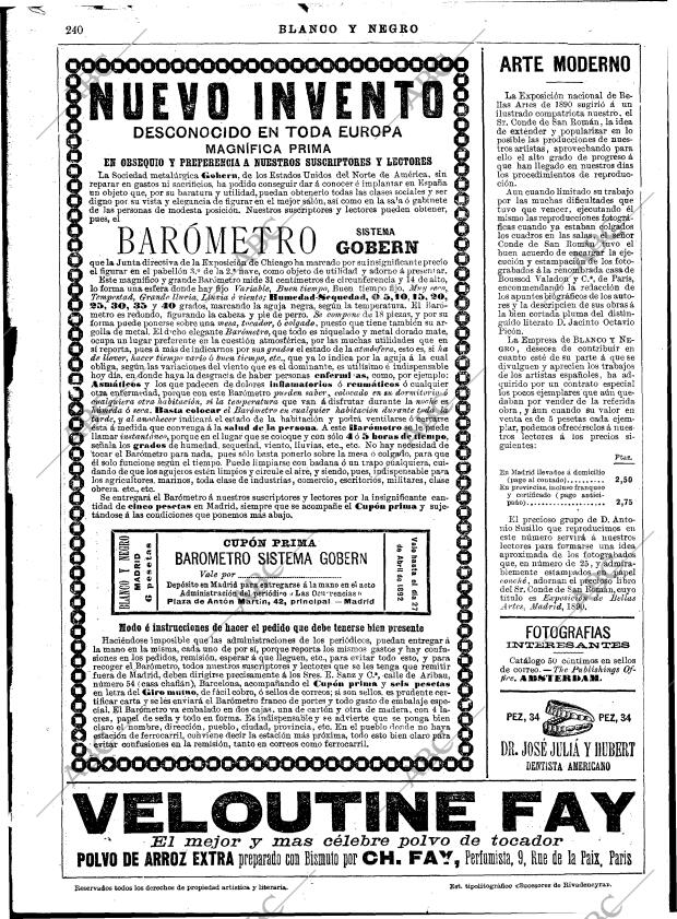 BLANCO Y NEGRO MADRID 10-04-1892 página 16