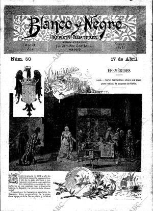 BLANCO Y NEGRO MADRID 17-04-1892 página 1