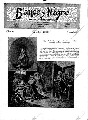 BLANCO Y NEGRO MADRID 03-07-1892 página 1