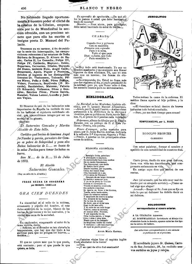 BLANCO Y NEGRO MADRID 31-07-1892 página 16