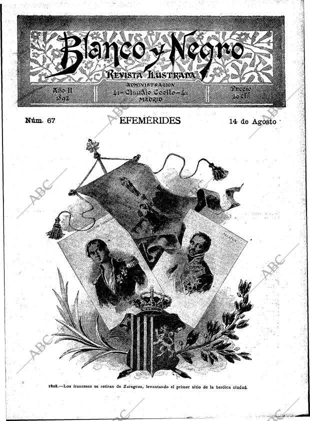 BLANCO Y NEGRO MADRID 14-08-1892 página 1