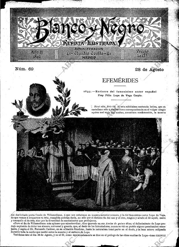 BLANCO Y NEGRO MADRID 28-08-1892 página 1