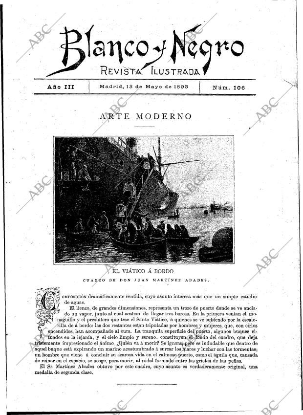 BLANCO Y NEGRO MADRID 13-05-1893 página 1