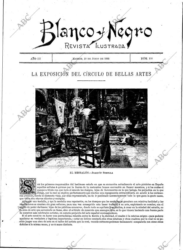 BLANCO Y NEGRO MADRID 10-06-1893 página 1