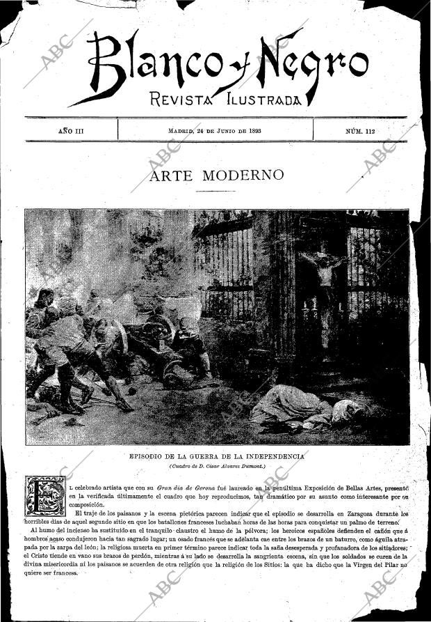 BLANCO Y NEGRO MADRID 24-06-1893 página 1
