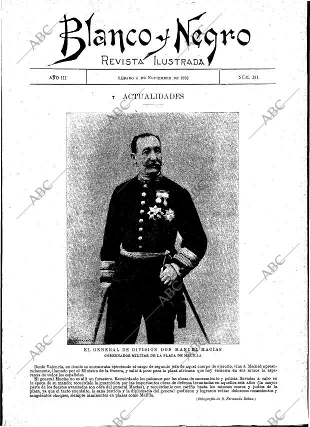 BLANCO Y NEGRO MADRID 04-11-1893 página 1