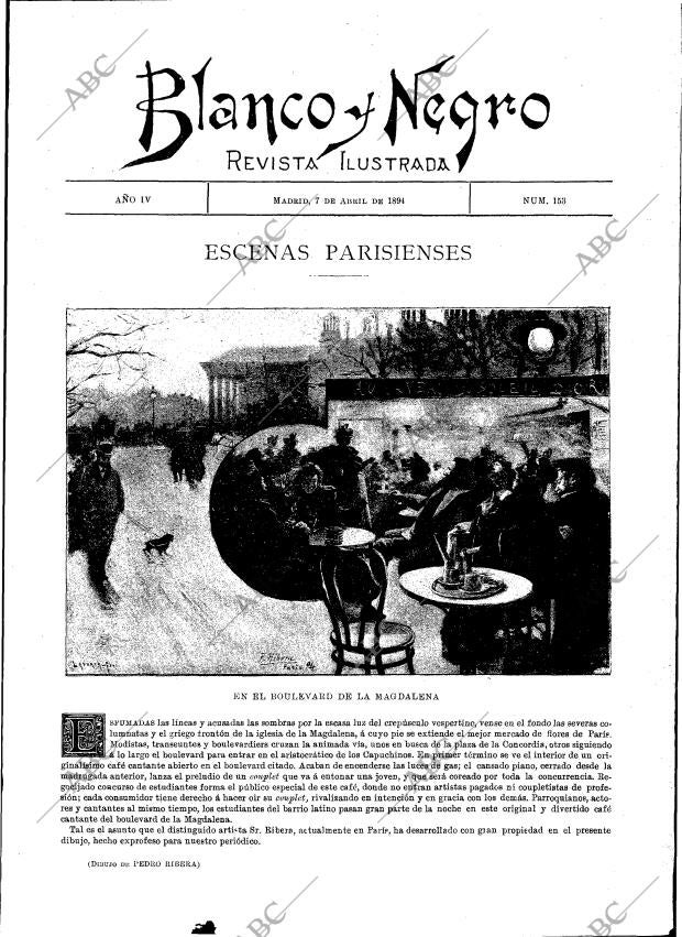 BLANCO Y NEGRO MADRID 07-04-1894 página 1