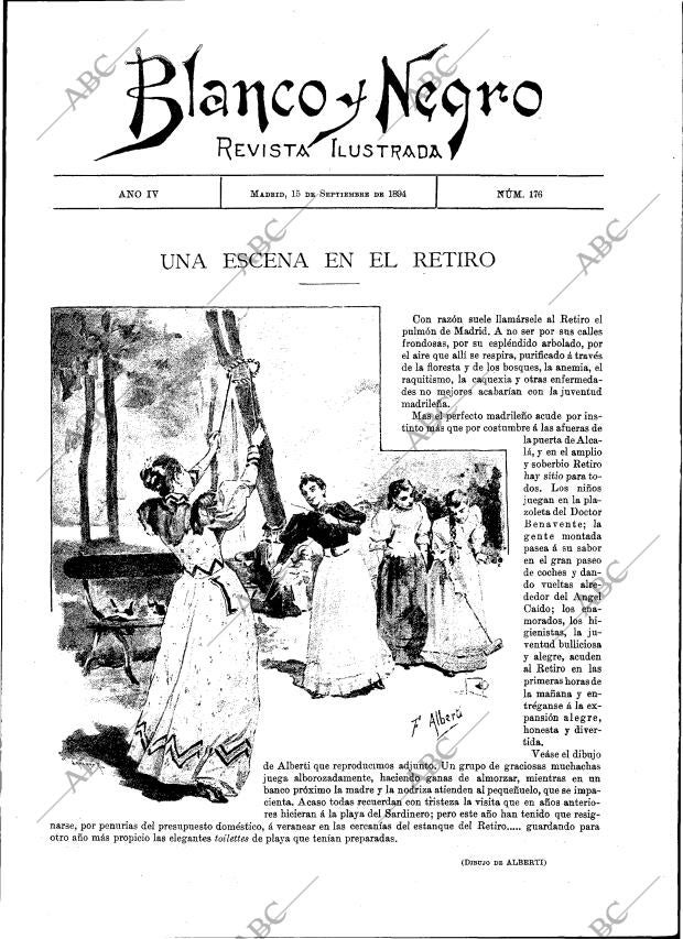 BLANCO Y NEGRO MADRID 15-09-1894 página 1