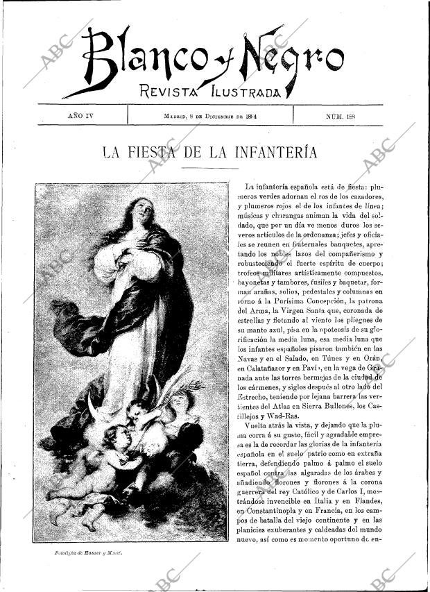 BLANCO Y NEGRO MADRID 08-12-1894 página 1