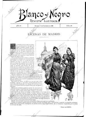 BLANCO Y NEGRO MADRID 15-12-1894 página 1