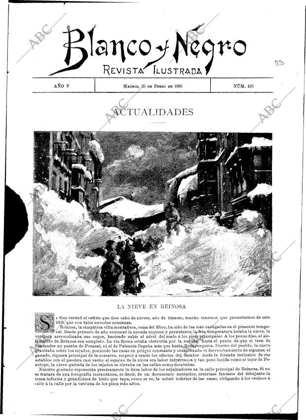 BLANCO Y NEGRO MADRID 26-01-1895 página 1