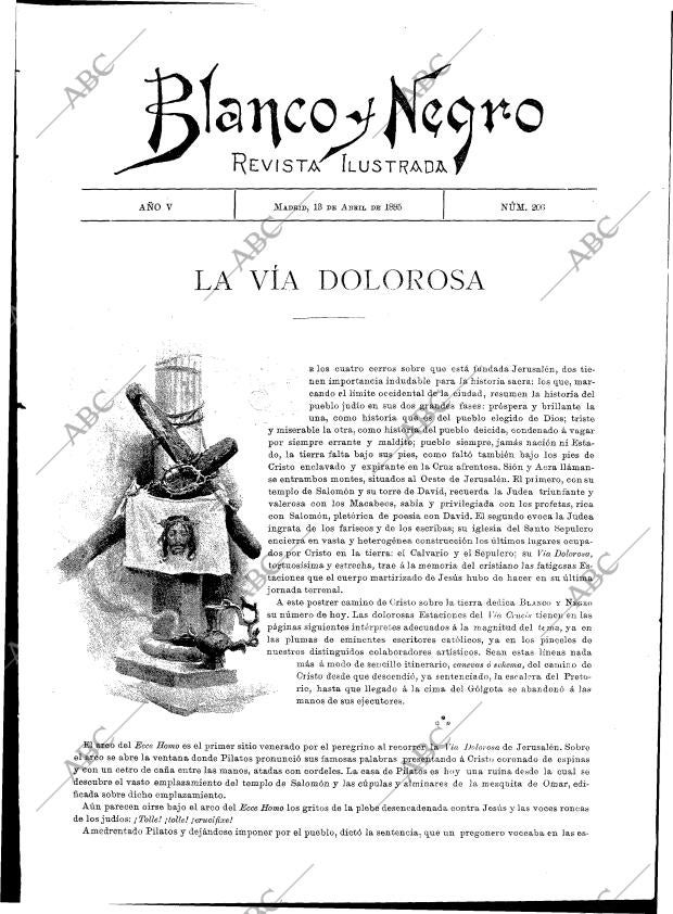 BLANCO Y NEGRO MADRID 13-04-1895 página 1