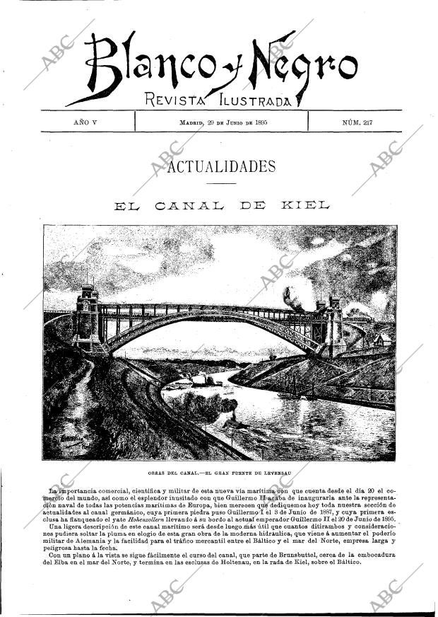 BLANCO Y NEGRO MADRID 29-06-1895 página 1