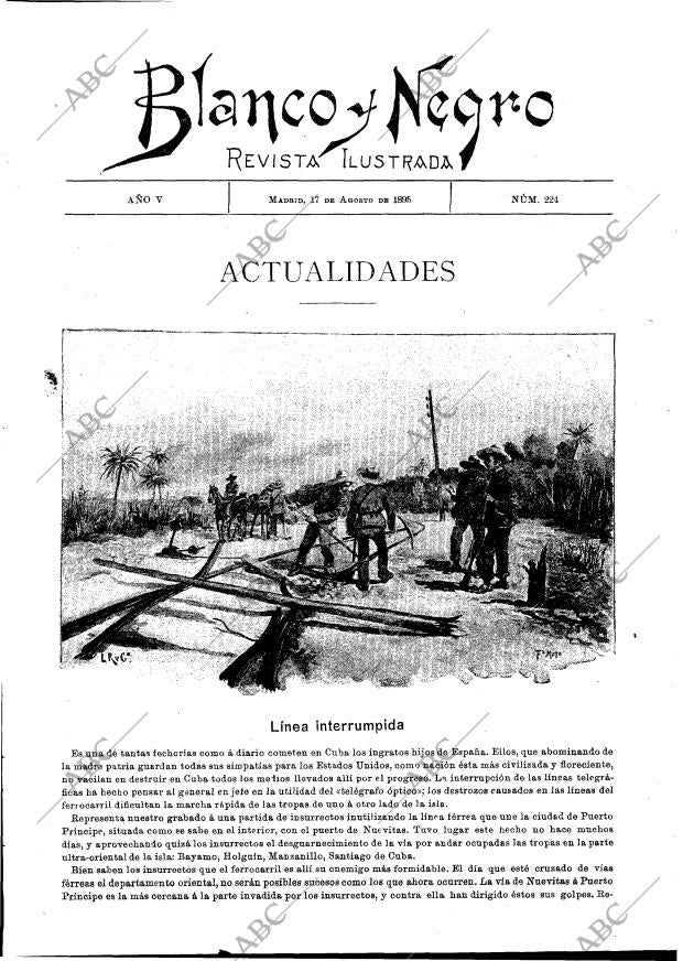 BLANCO Y NEGRO MADRID 17-08-1895 página 1