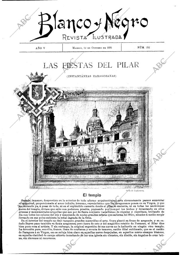 BLANCO Y NEGRO MADRID 12-10-1895 página 1