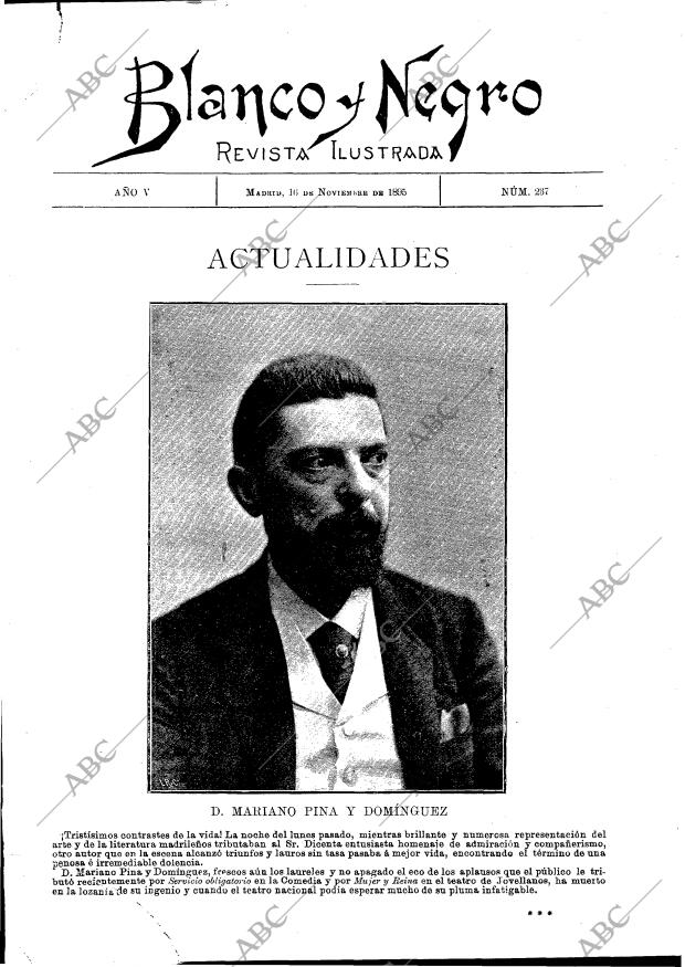 BLANCO Y NEGRO MADRID 16-11-1895 página 1