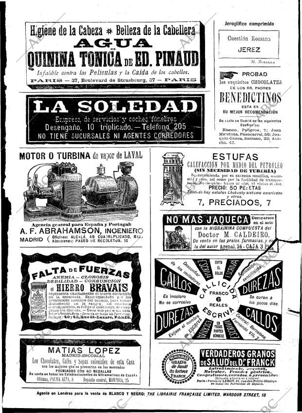 BLANCO Y NEGRO MADRID 11-01-1896 página 23