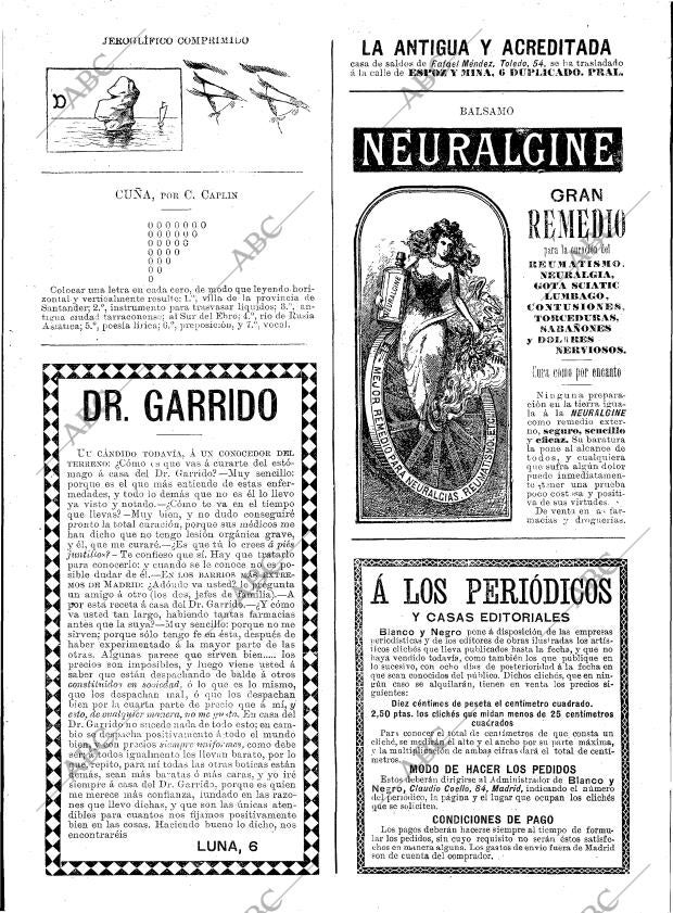 BLANCO Y NEGRO MADRID 29-02-1896 página 28