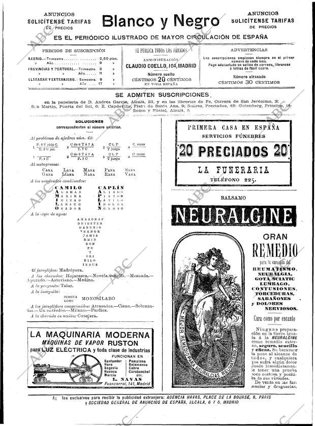 BLANCO Y NEGRO MADRID 28-03-1896 página 2