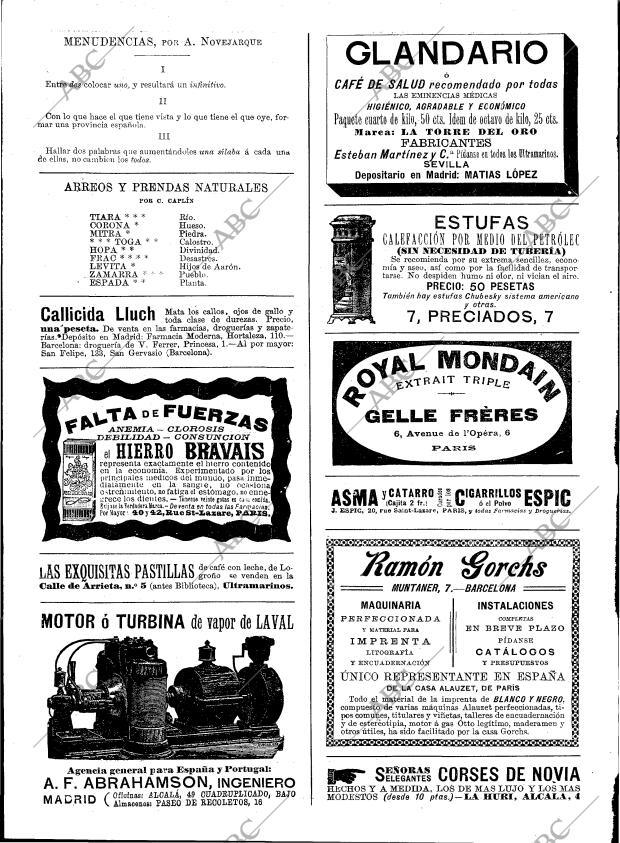 BLANCO Y NEGRO MADRID 28-11-1896 página 22