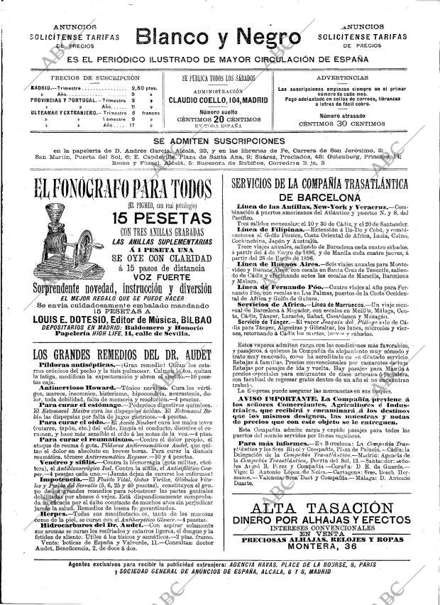 BLANCO Y NEGRO MADRID 16-01-1897 página 2
