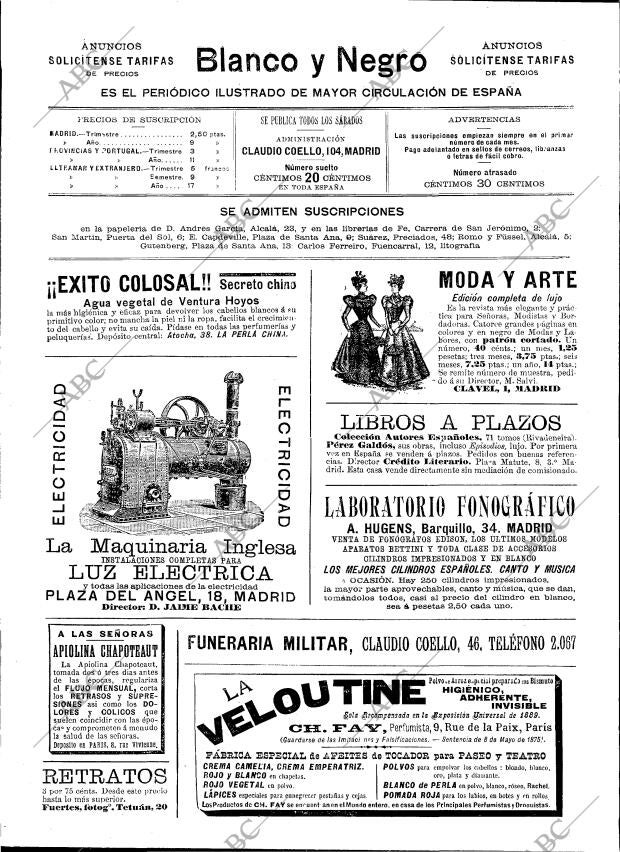 BLANCO Y NEGRO MADRID 20-11-1897 página 2