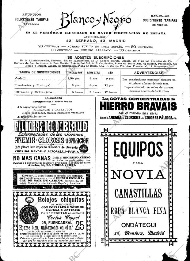 BLANCO Y NEGRO MADRID 24-12-1898 página 22