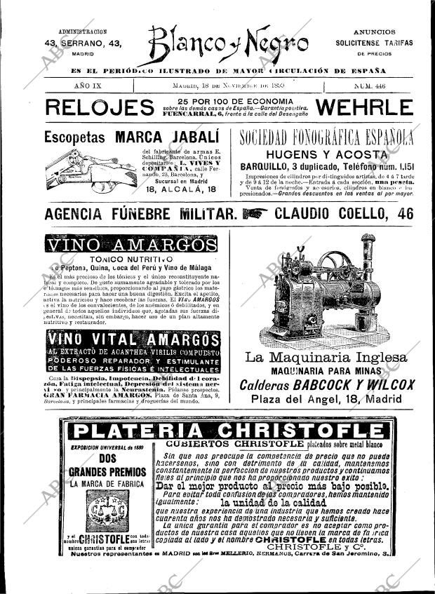 BLANCO Y NEGRO MADRID 18-11-1899 página 2