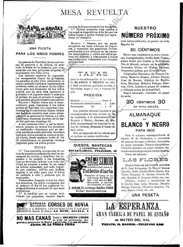 BLANCO Y NEGRO MADRID 09-12-1899 página 20