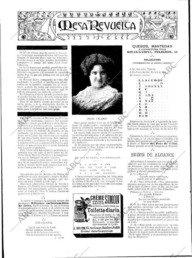 BLANCO Y NEGRO MADRID 13-10-1900 página 22