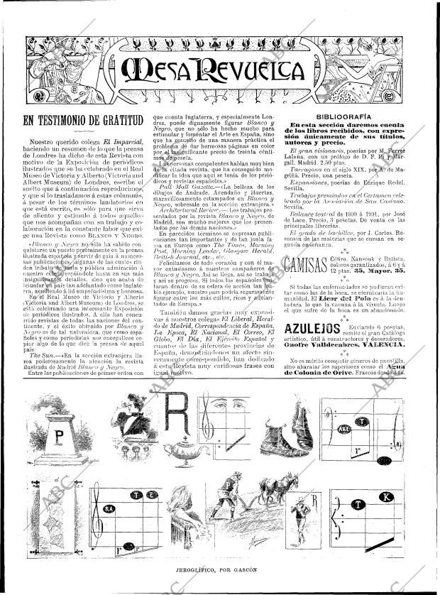 BLANCO Y NEGRO MADRID 01-06-1901 página 20