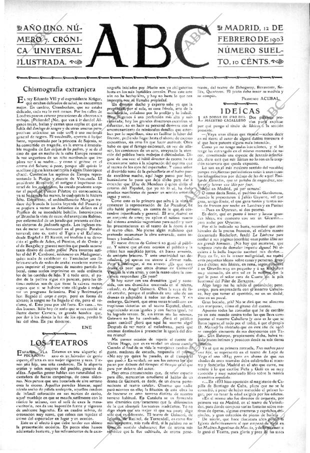 ABC MADRID 12-02-1903 página 1