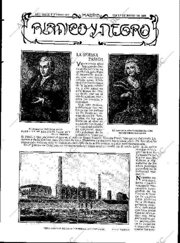 BLANCO Y NEGRO MADRID 01-03-1903 página 1