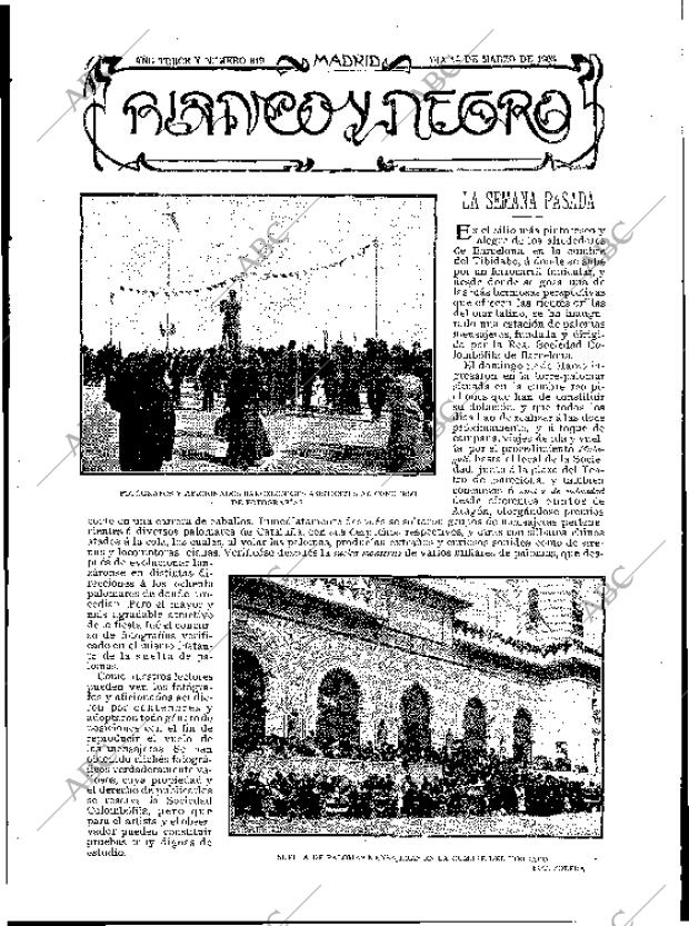 BLANCO Y NEGRO MADRID 14-03-1903 página 1