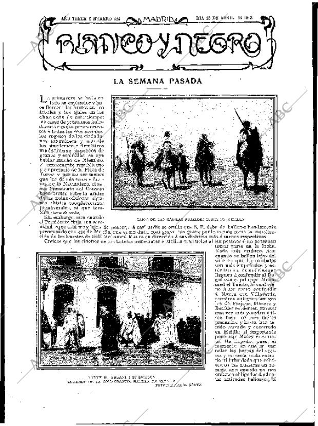 BLANCO Y NEGRO MADRID 18-04-1903 página 1