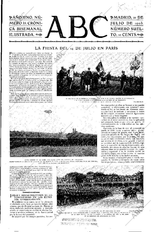 ABC MADRID 21-07-1903 página 1