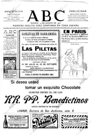 ABC MADRID 14-08-1903 página 1